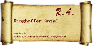 Ringhoffer Antal névjegykártya